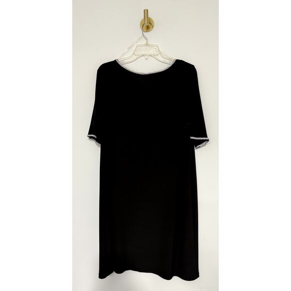 MSK Black short sleeves dress XL With Rhinestone Trimmed - Picture 2 of 9